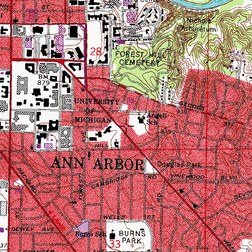 Topographic Map of University Lutheran Chapel, MI