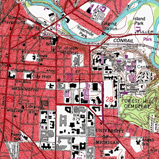 Topographic Map of Harvest Mission Community Church, MI