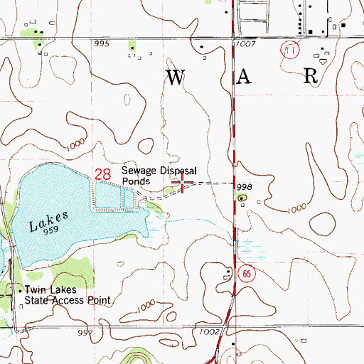 Topographic Map of Roberts Wastewater Treatment Facility, WI