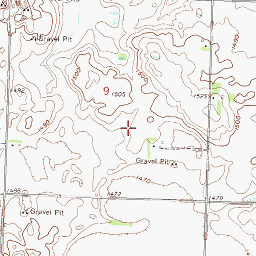 Topographic Map of Lyon County Landfill, MN