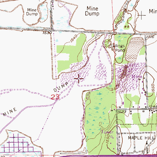 Topographic Map of Saint Louis County Landfill, MN