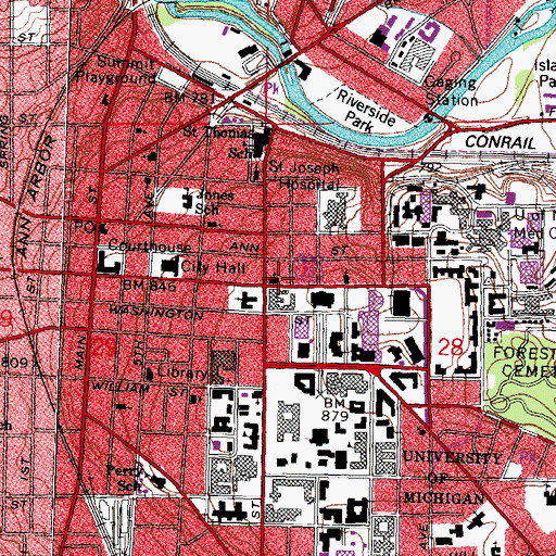 Topographic Map of Canterbury House, MI
