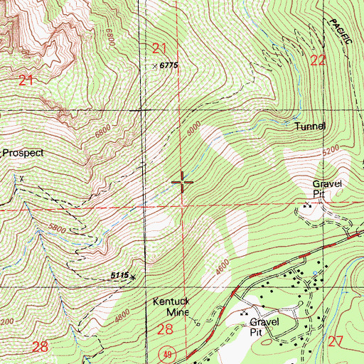 Topographic Map of Phoenix Mine, CA