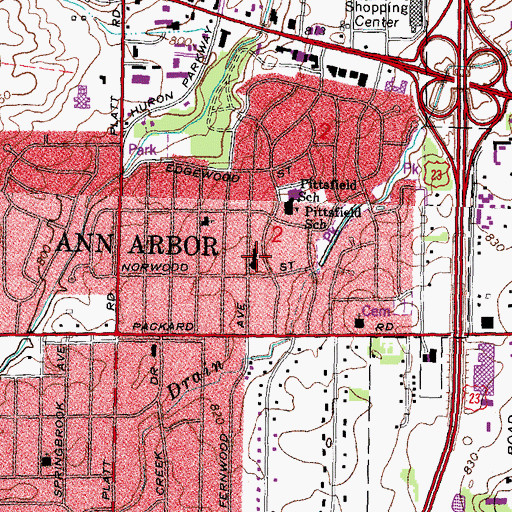 Topographic Map of Calvary Presbyterian Church, MI