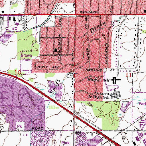 Topographic Map of Saint Paul Missionary Baptist Church, MI