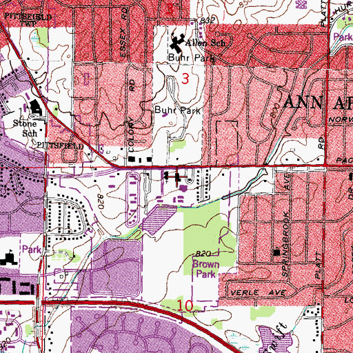 Topographic Map of Ann Arbor Seventh Day Adventist Church, MI