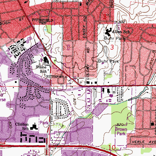 Topographic Map of King of Kings Lutheran Church, MI