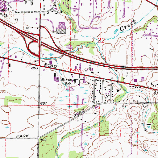 Topographic Map of Covenant Presbyterian Church, MI