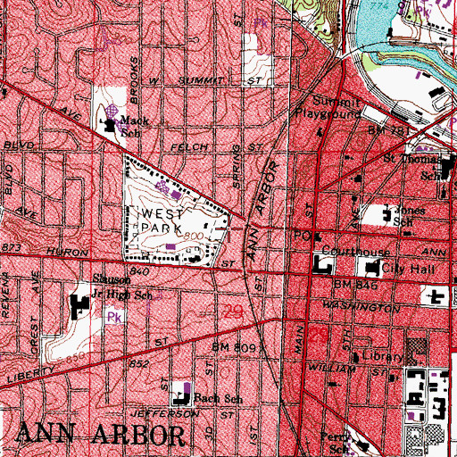 Topographic Map of New Hope Baptist Church, MI