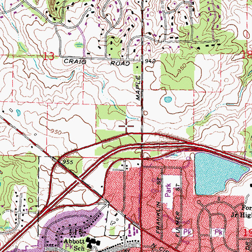 Topographic Map of Jehovah's Witnesses, MI