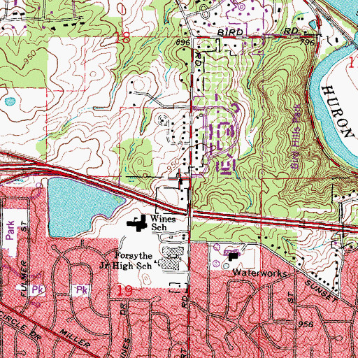 Topographic Map of Ann Arbor Free Methodist Church, MI