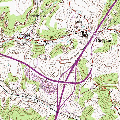 Topographic Map of Glenmark Center, WV