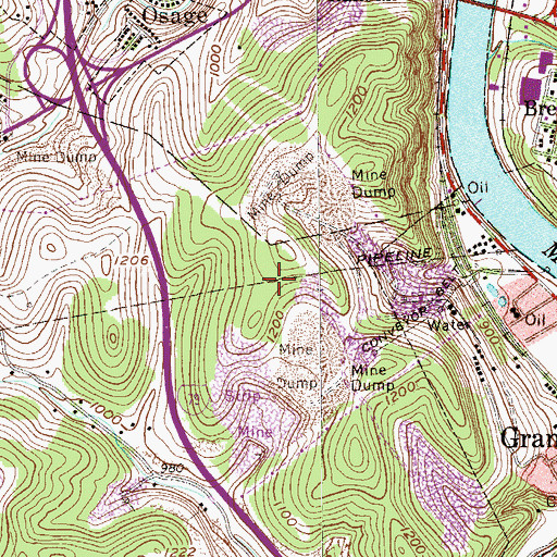 Topographic Map of University Towne Center, WV