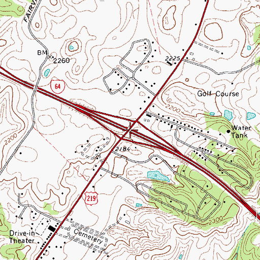 Topographic Map of Gary Wayne Martini Memorial Bridge, WV