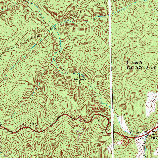 Topographic Map of Clifford Hollow Bridge, WV