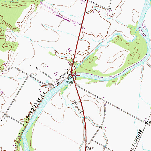 Topographic Map of Parsons Ford Bridge, WV