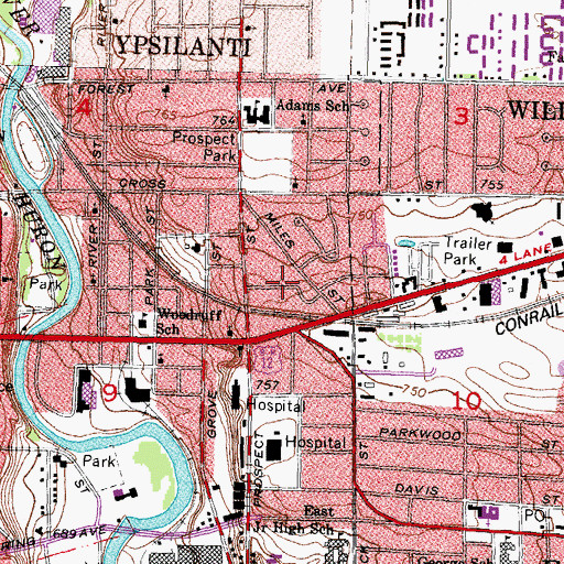 Topographic Map of Community Christian Assembly of God Church, MI