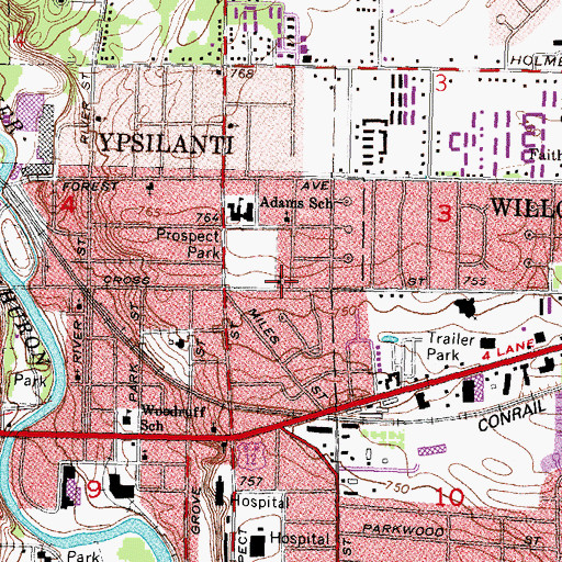 Topographic Map of Bible Church, MI