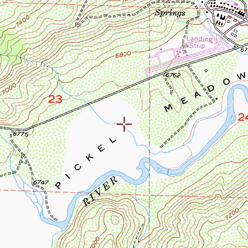 Topographic Map of Pickel Meadow, CA