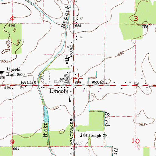 Topographic Map of Beautiful Gate Church, MI