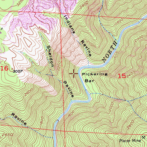 Topographic Map of Pickering Bar, CA