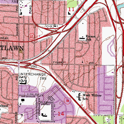 Topographic Map of West Willow Church of God, MI