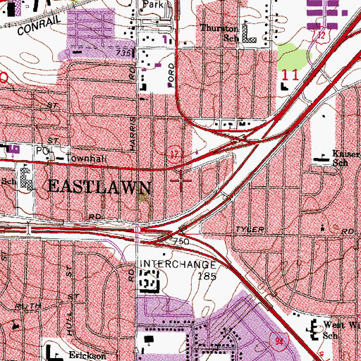 Topographic Map of Open Door Church of God in Christ, MI