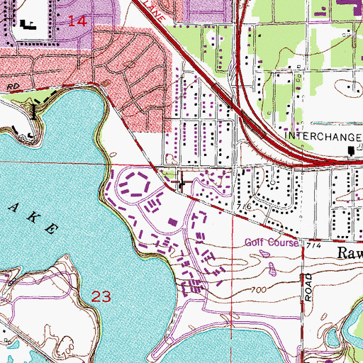 Topographic Map of Graceway Baptist Church, MI