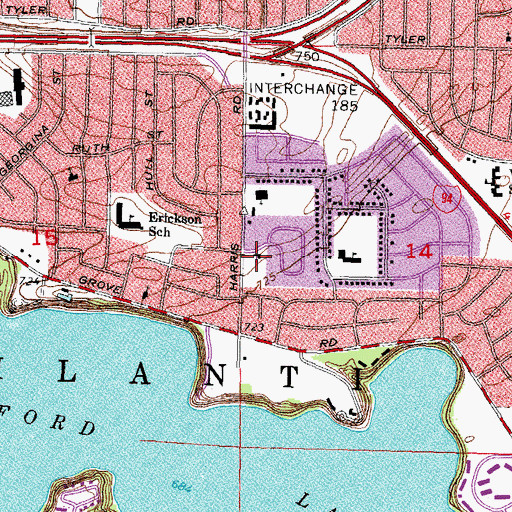 Topographic Map of Saint Mark Lutheran Church, MI