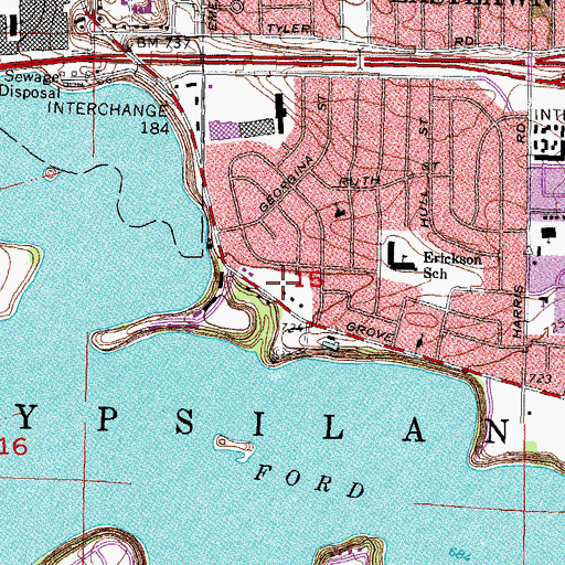 Topographic Map of Church of Jesus Christ of Latter Day Saints, MI