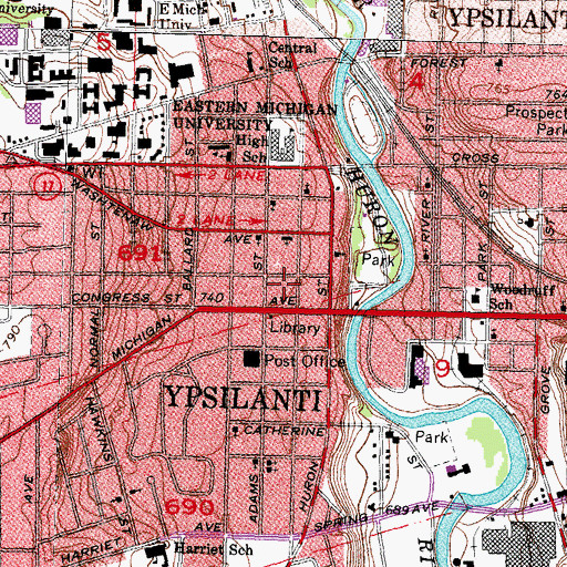 Topographic Map of Christ Temple Apostolic Church, MI