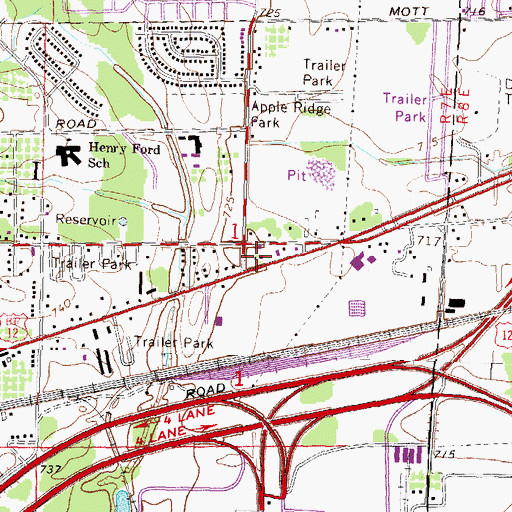 Topographic Map of Cornerstone Ministries, MI
