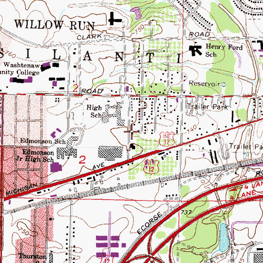 Topographic Map of Strong Tower Ministry Church, MI