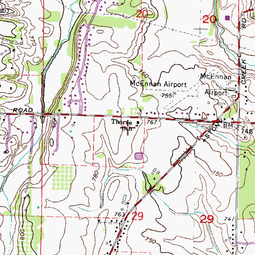 Topographic Map of Pineview Church of Apostolic Faith, MI