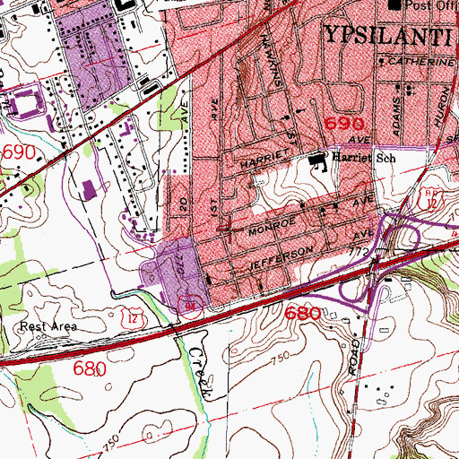 Topographic Map of Saint James Church of God, MI