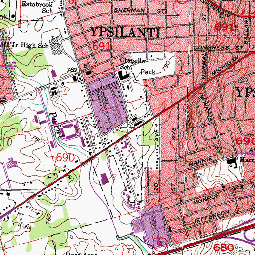 Topographic Map of New Testament Baptist Church, MI