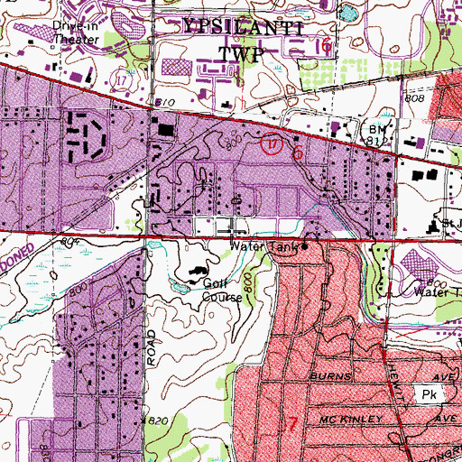 Topographic Map of Pentecostal Church of God, MI