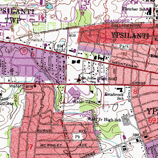 Topographic Map of Faithway Baptist Church, MI
