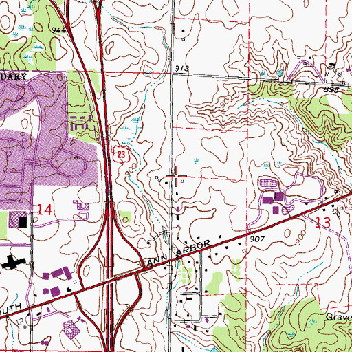 Topographic Map of Christ the King Catholic Church, MI