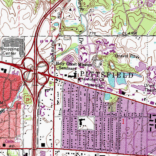 Topographic Map of Saint Luke's Lutheran Church, MI