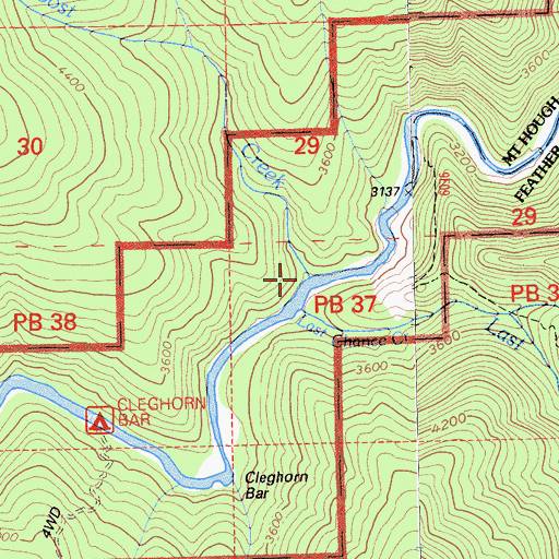 Topographic Map of Pidgeon Roost Creek, CA