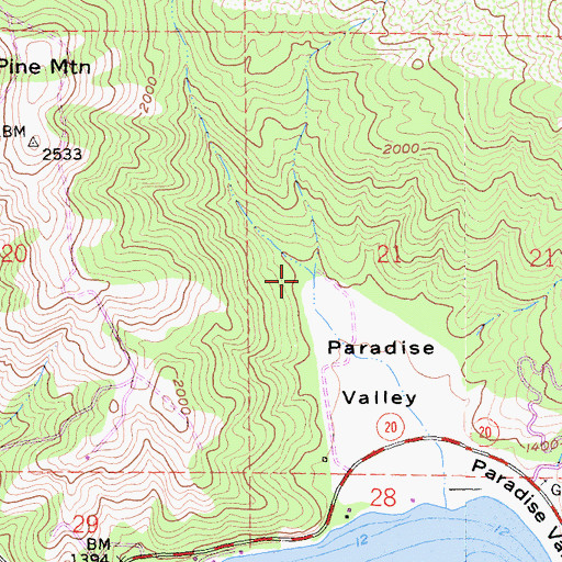 Topographic Map of Pierce Canyon, CA