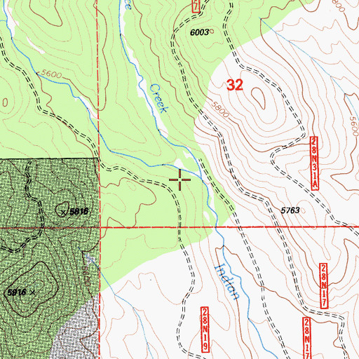 Topographic Map of Pierce Creek, CA