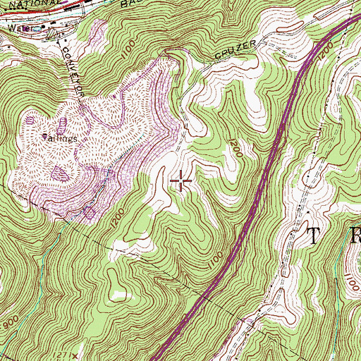 Topographic Map of The Highlands Shopping Center, WV