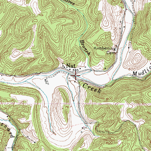 Topographic Map of Nat Truss Bridge, WV