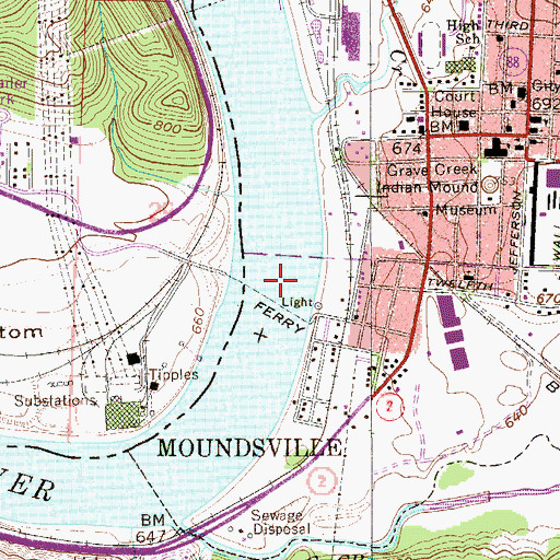 Topographic Map of Arch A Moore Bridge, WV
