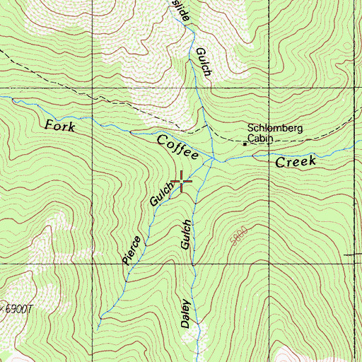 Topographic Map of Pierce Gulch, CA