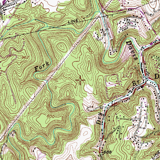 Topographic Map of Shoppes at Trace Fork, WV
