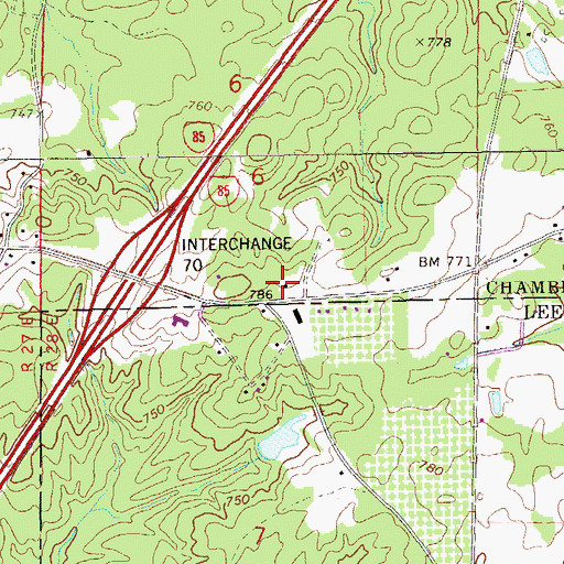 Topographic Map of Sweet Hope Cemetery, AL