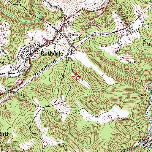 Topographic Map of South Ridge Center, WV